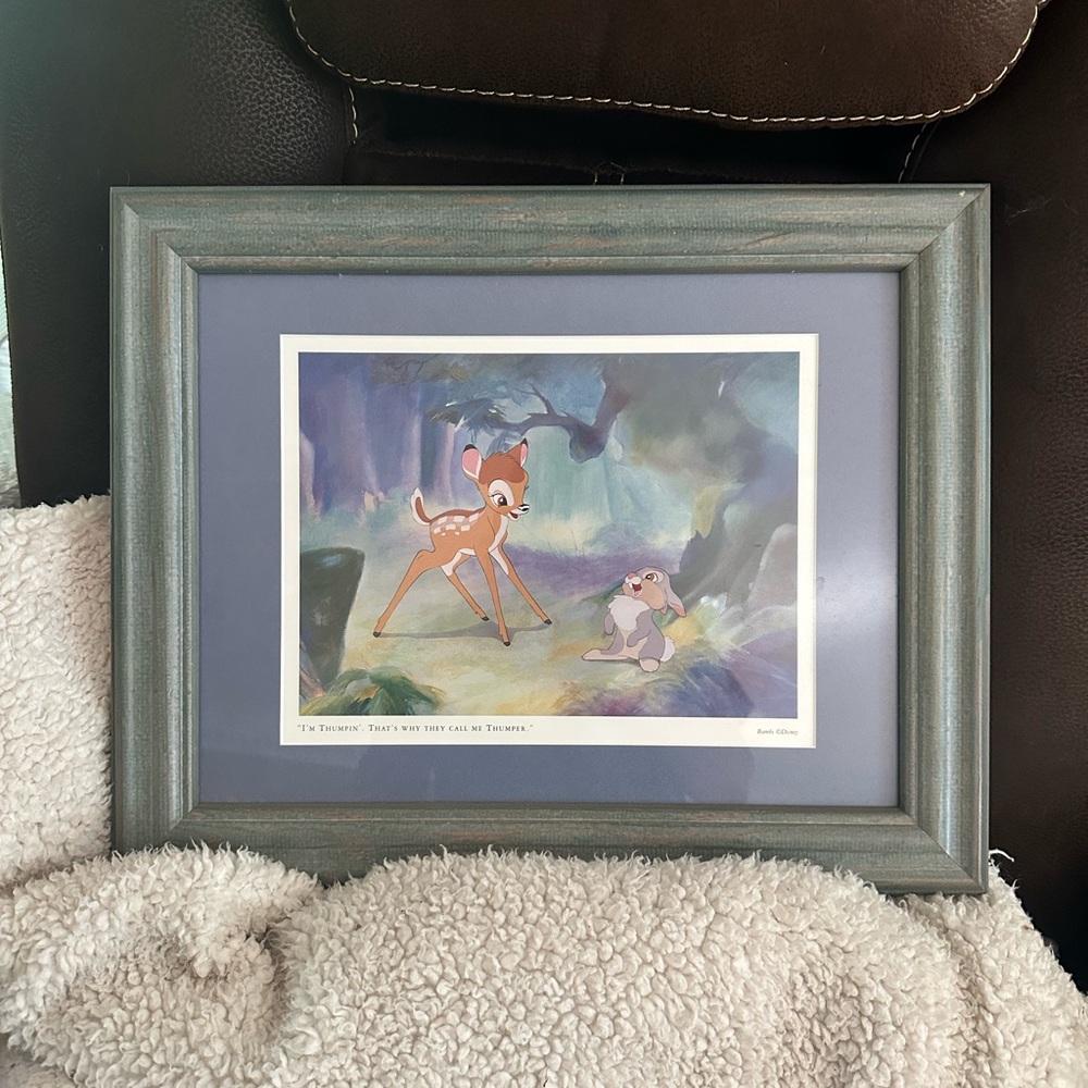 Framed Bambi and Thumper Art Print